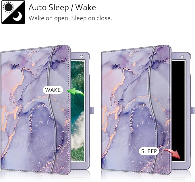 Fintie Multi-Angle Case, 2017/2015 iPad Pro 12.9 inch (Old Model) 1st & 2nd Gen Case - [Corner Protection] Folio Stand Cover with Pencil Holder & Pocket, Auto Wake/Sleep, Lilac Marble