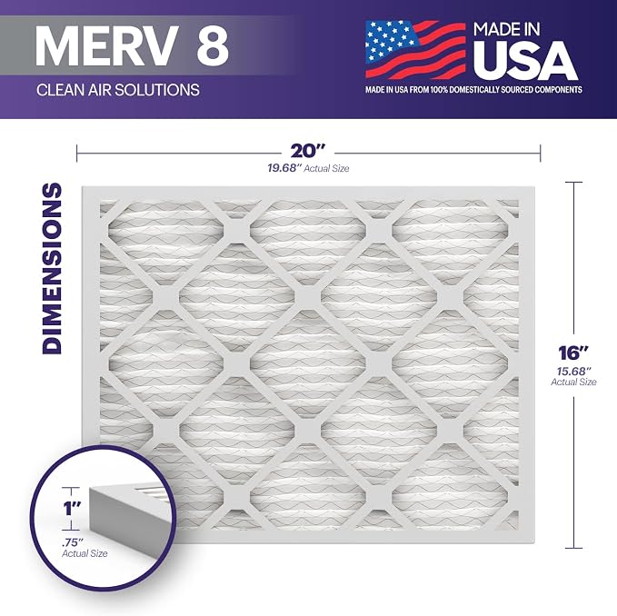 BNX TruFilter 16x20x1 Air Filter MERV 8