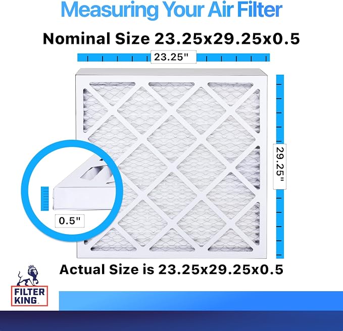 Filter King 23.25x29.25x0.5 Air Filter | 4-PACK | MERV 8 HVAC Pleated A/C