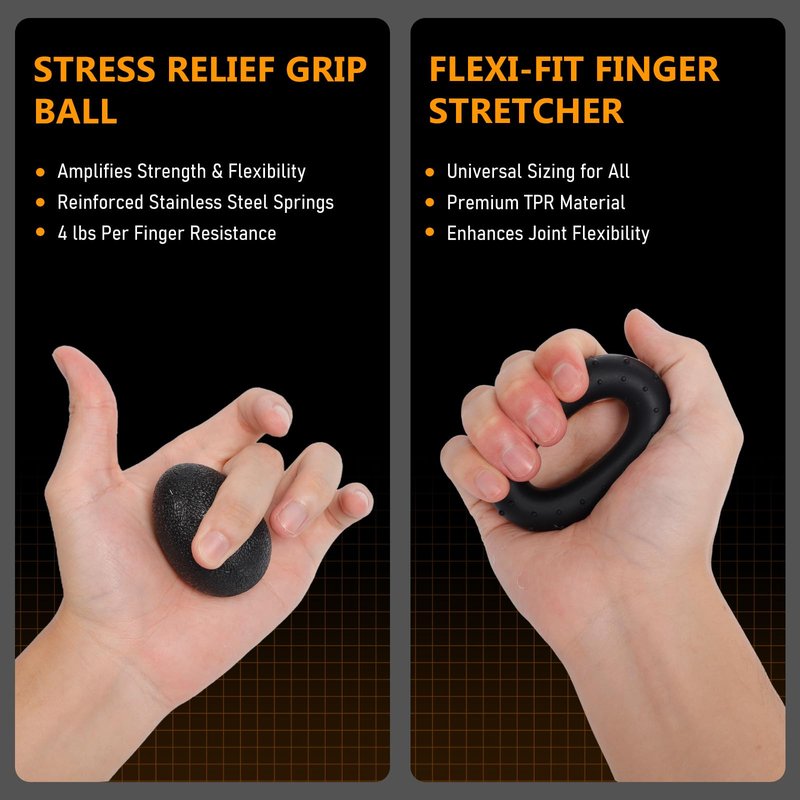 JKSHMYT Grip Strength Trainer Kits (5 Pack), Adjustable Resistance Forearm Strengthener, Hand Gripper Strengthener for Muscle Building