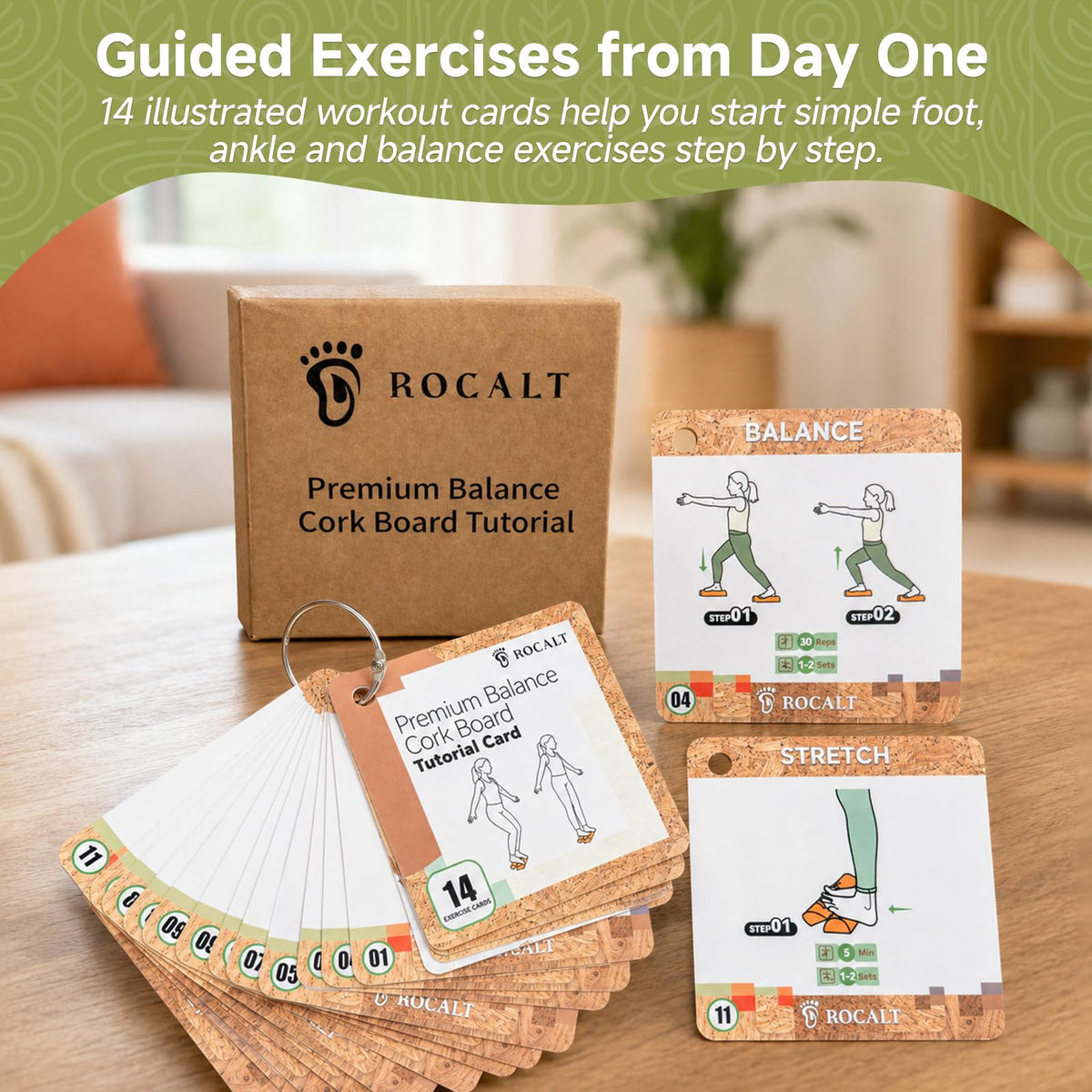 Rocalt Cork Balance Board, Foot and Ankle Strengthener Kit