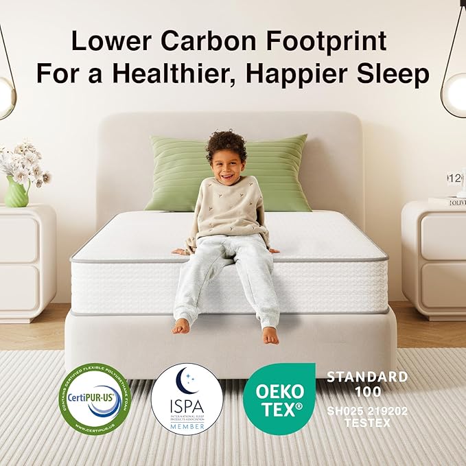 Novilla Twin Mattress, 6 Inch Twin Size Mattresses in a Box with Smarts™ Coil for Pressure Relief, Medium Plush Foam and Spring Hybrid Colchones with CertiPUR-US Certified for Kids