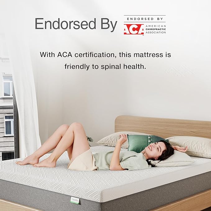 Novilla Twin XL Mattress, 6-Inch Gel Memory Foam Mattress for Cool Night Sleep & Pressure Relief，Medium Firm XL Twin Size in a Box, Bliss