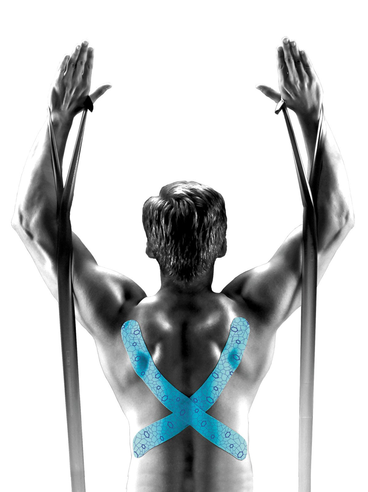THERABAND Kinesiology Tape for Shoulder, Back & Knee, 2", Black/Grey
