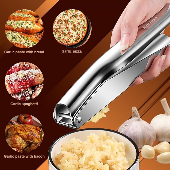 KAITION Stainless Steel Garlic Press, Garlic Crusher, Dishwasher Safe