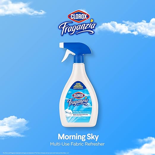Clorox Fraganzia Refresher Spray 22oz Morning Sky | Multi-Use Fabric Refresher Spray in Morning Sky Scent | 22 Ounce Fabric Spray, Room Freshening Spray (Pack of 2)