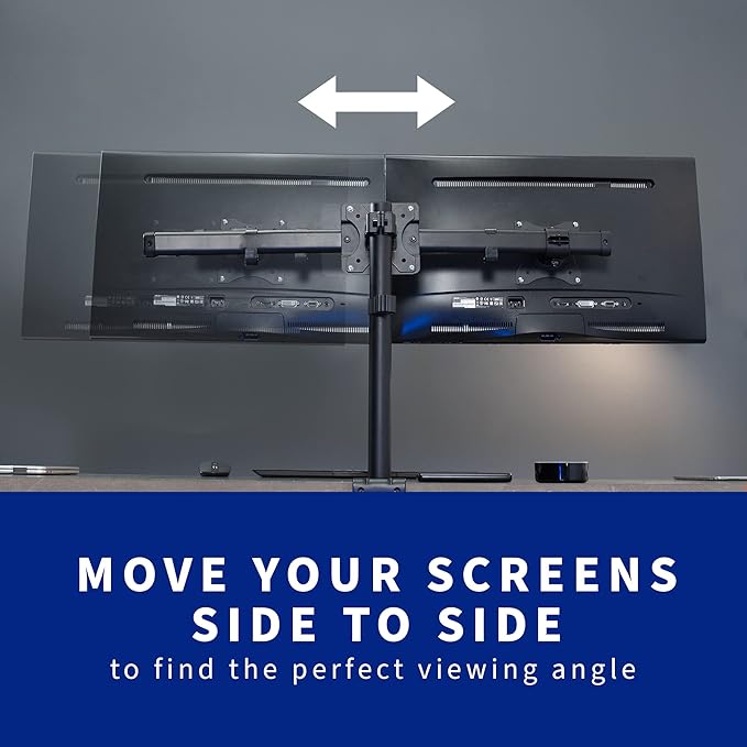 VIVO Dual VESA Bracket Adapter, Horizontal Assembly Mount for 2 Monitor Screens up to 27 inches, MOUNT-VW02A