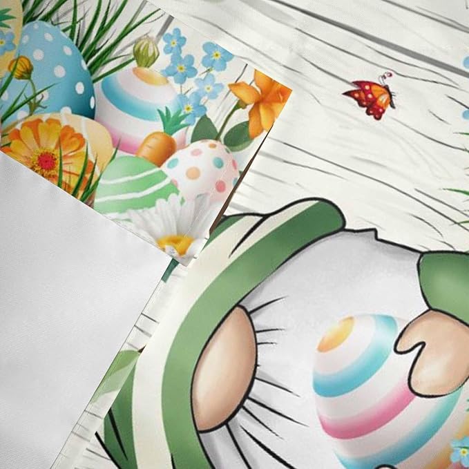 Easter Gnomes Curtain Valances for Windows, Kitchen Valance Window Treatment