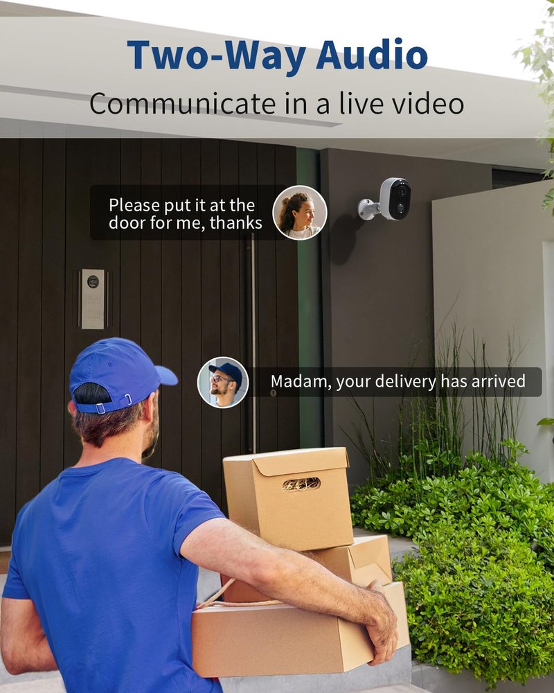 Security Cameras Wireless Outdoor, Battery Powered 2k Color Night Vision, AI Motion Detection Spotlight Siren, IP66 Weatherproof, 2-Way Talk, SD/Cloud Storage, 2.4Ghz WiFi Cameras for Home Security