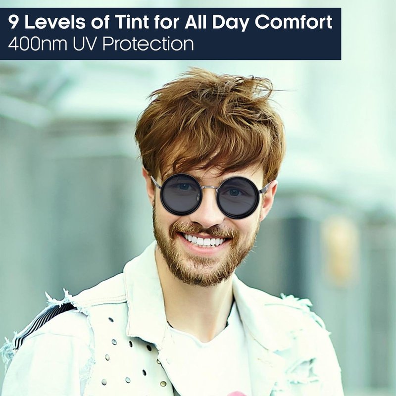 Amazefull Adjustable Sunglasses Stepless, Using ND filter, adaptive Sunglasses,1-9 Levels for outdoors - Eyewear with Adjustable fit