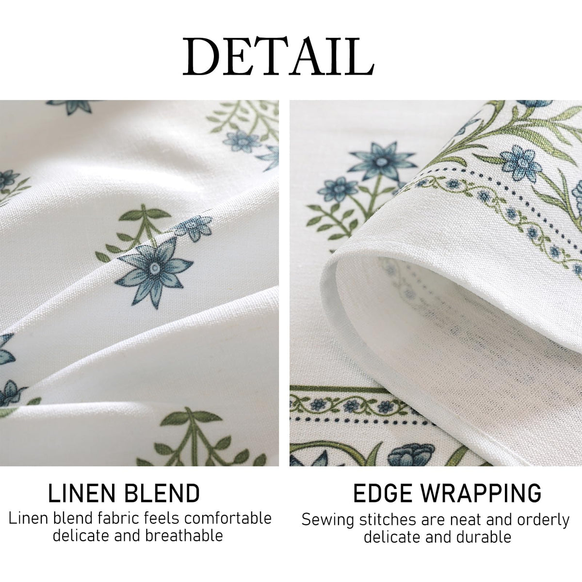 ISAENNE Designer Vintage Linen Rectangular Tablecloth,118"x67"-Chauffrey D