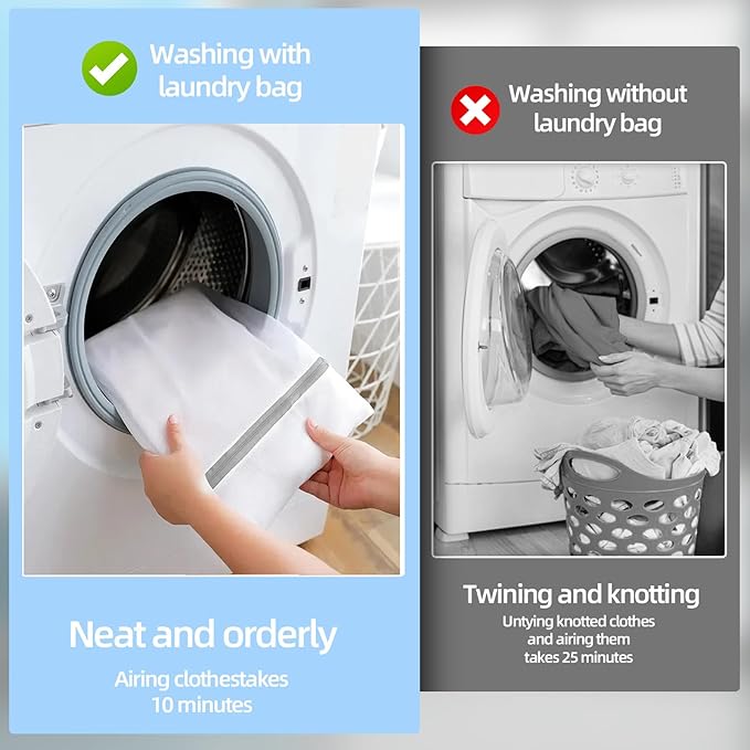 Mesh Laundry Bags, Mesh Wash Bags, Durable Mesh Structure with Strong Zipper, Suitable for Underwear, Delicate Clothes, Pants, Shoes, Socks Washing (Small Fine Mesh, Medium 16 * 20in *4pcs)