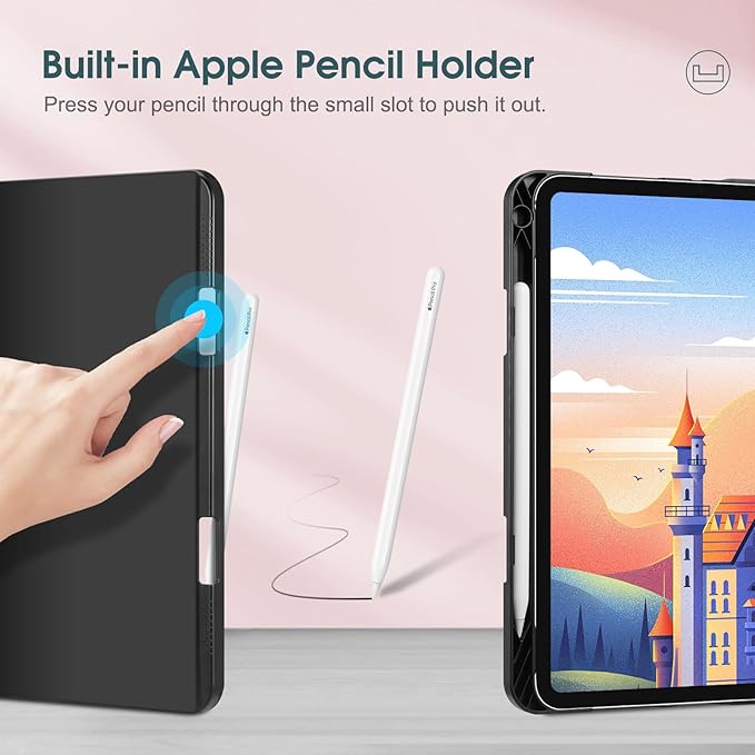Fintie Folio Case for iPad Pro 11-inch (M5) 2025 / (M4) 2024 - Multiple Angles Viewing Stand Protective Cover with Pencil Holder & Pocket, Auto Wake/Sleep, Strawberry Cow