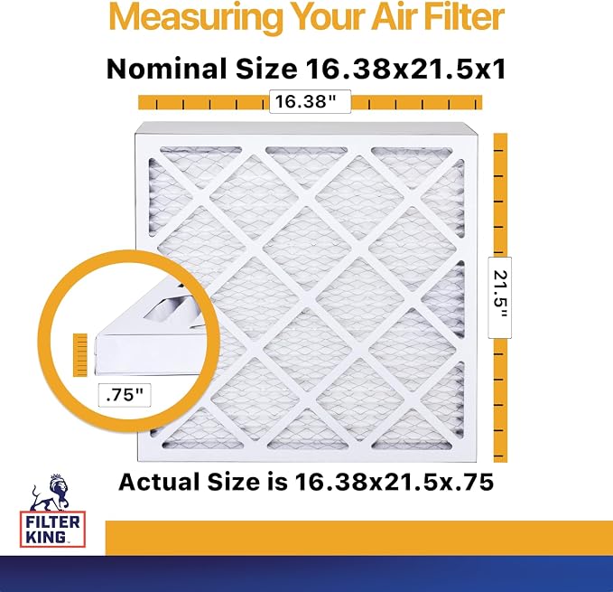 Filter King 16.38x21.5x1 Air Filter | 4-PACK | MERV 13 HVAC Pleated A/C Furnace