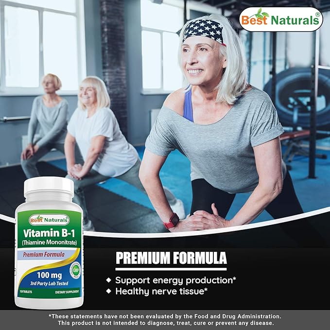 Best Naturals Vitamin B1 as Thiamine Mononitrate 100 mg Tablets (120 Count (Pack of 3))