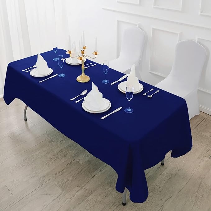 6 Pack Royal Blue Tablecloth 60 x 102 Inch Table Cloth for 6 Foot Rectangle Tables, Wrinkle Resistant Washable Polyester Fabric Table Covers for Party, Wedding,Dining,and Banquet