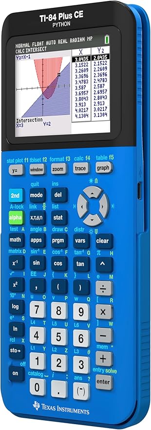 Texas Instruments TI-84 Plus CE Color Graphing Calculator, Bionic Blue Small