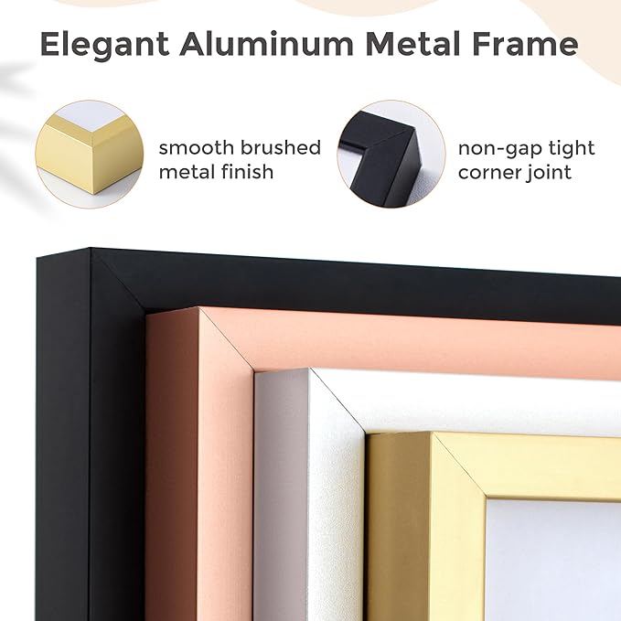 24x36 Metal Picture Frame For Wall With Mat For 20x30, 24''x36'' Aluminum Photo Frames With Tempered Glass For Home Decor, Minimalist Modern Poster Frame Horizontal And Vertical Formats, Gold