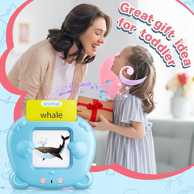 Talking Flash Cards for Toddler, Learning Montessori Toys with 224 Sight Words, Pocket Speech for Toddlers Therapy Toys, Children's Sensory Preschool Learning Educational Birthday