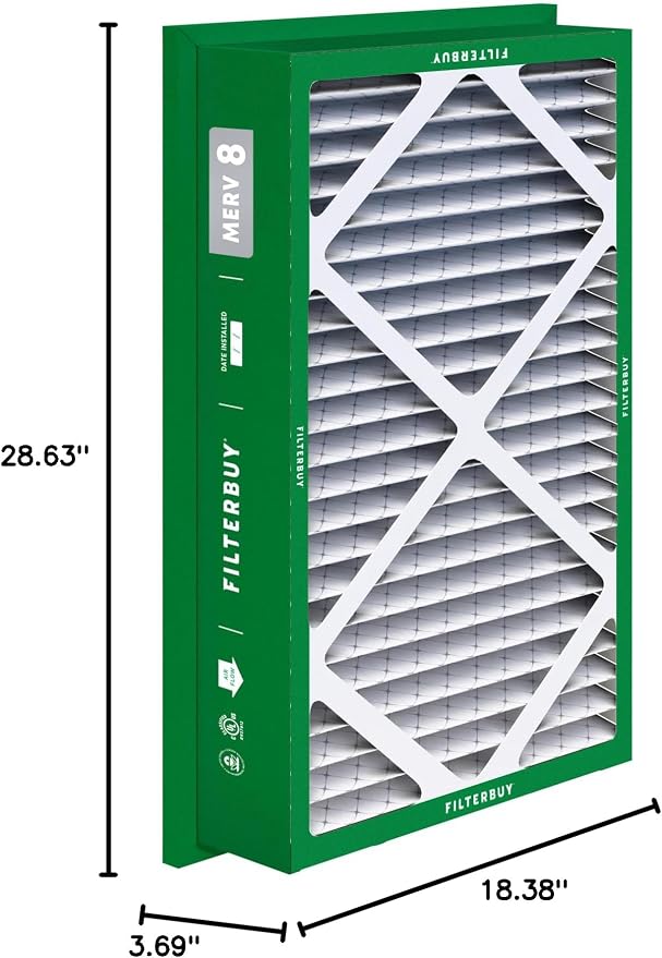 Filterbuy 20x30x5 Air Filter MERV 8 Essential Dust & Allergy Defense,
