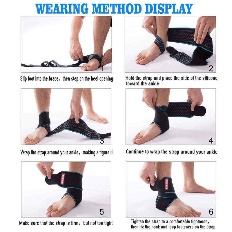 Candy Li Ankle Brace for Sprained Ankle, Ankle Support for Women & Men, Adjustable Compression Wrap Breathable Nylon Super Elastic & Comfortable for Sports– Blue