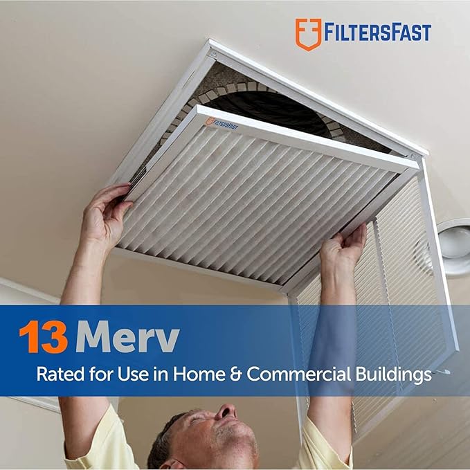 Filters Fast 20x25x2 Pleated Air Filter Merv 13, 2 Inch AC Furnace Air Filters