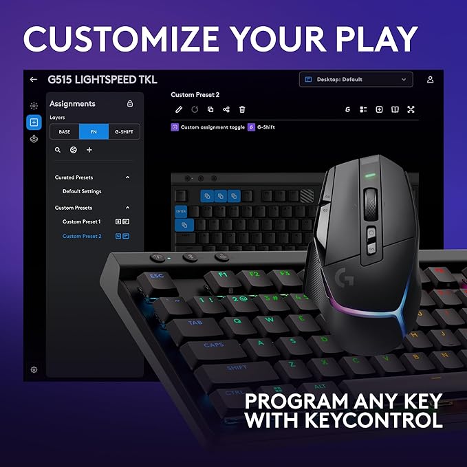 Logitech G502 X Plus Lightspeed Wireless Gaming Mouse + G515 TKL Wireless Gaming Keyboard (Tactile) Bundle: Black
