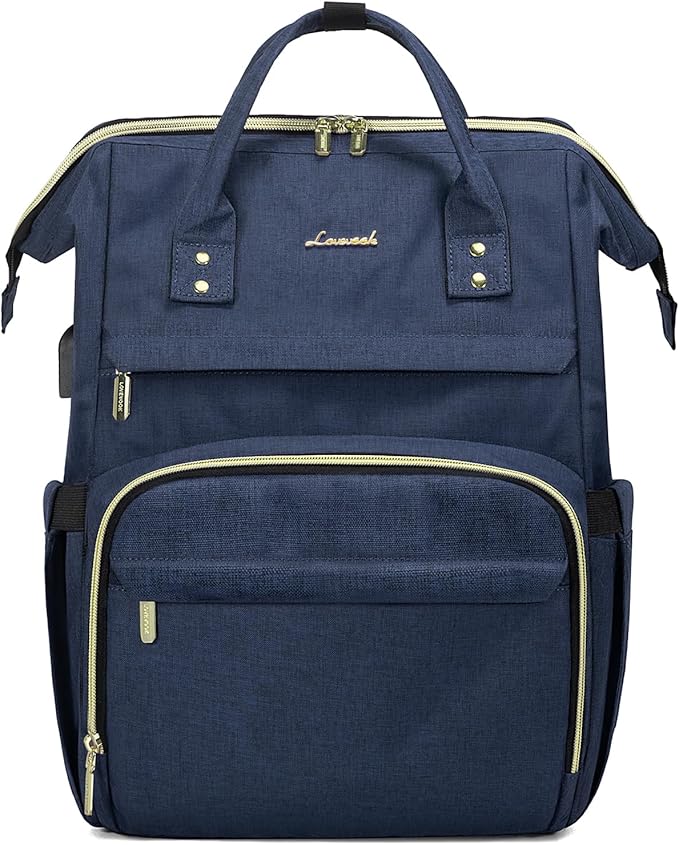 LOVEVOOK College Laptop Backpack, 15.6 Inch Travel Backpack for College, Waterproof Work Backpack Woman for Teacher Nurse Anti-theft Travel Back Pack, Gifts for Women, Navy Blue