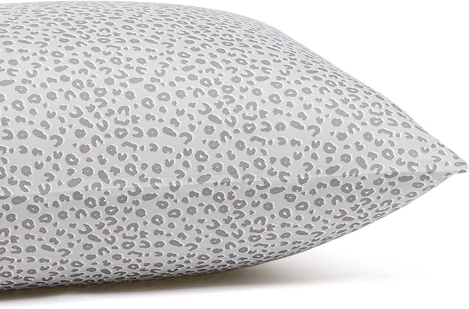 Amazon Basics Lightweight Super Soft Easy Care Microfiber 4 Piece Bed Sheet Set With 14-inch Deep Pockets - Full, Gray Cheetah,Printed