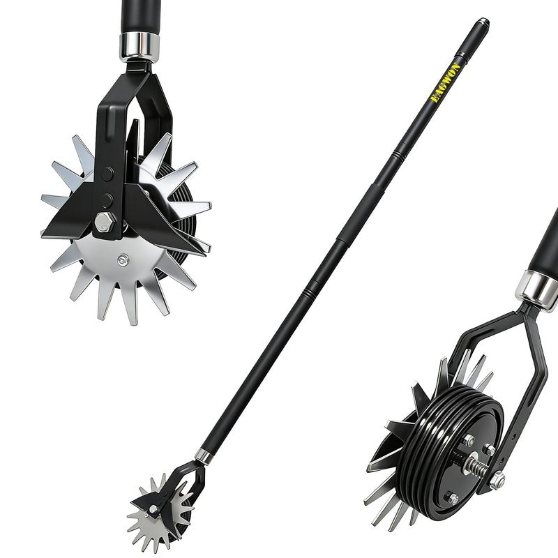 EAGWON Wheel Rotary Edger Lawn Tool, 66-Inch Manual Grass Edge Trimmer with Adjustable Stainless Steel Handle, Sidewalk Driveway Edger with Cushion Grip for Garden Landscaping