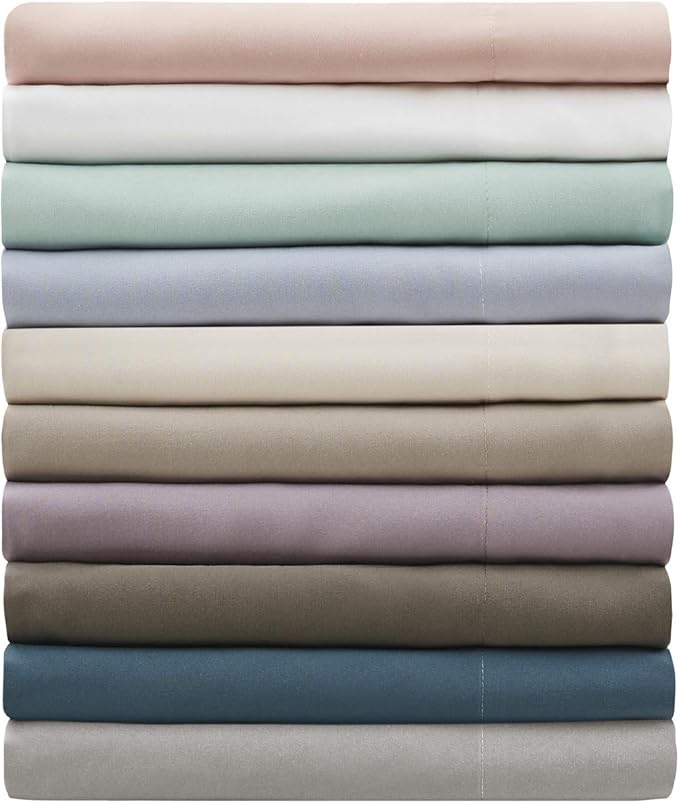 Madison Park 3M Microcell Bed Sheet Set Color Fast, Wrinkle and Stain Resistant, Soft Sheets with 16" Deep Pocket All Season, Cozy Bedding-Set, Matching Pillow Case, Cal King, Grey, 4 Piece