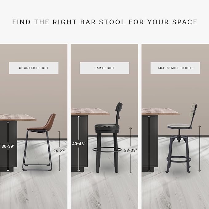 Signature Design by Ashley Skempton Modern Farmhouse Counter Height Dining Table and Upholstered Bar Stools, Set of 7, White & Light Brown