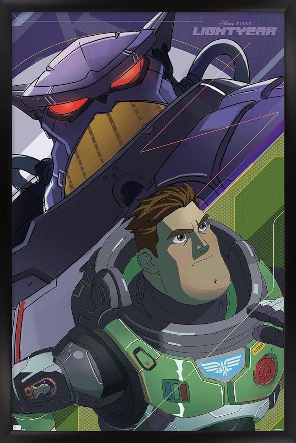 Trends International Disney Pixar Lightyear - Buzz and Zurg Wall Poster, 14.725" x 22.375", Black Framed Version