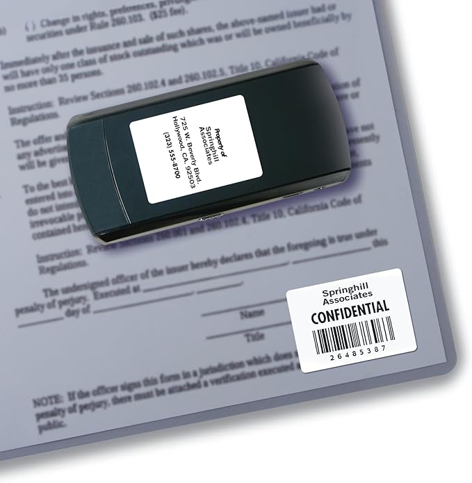 Avery Durable White Cover up ID Labels for Laser Printers, 1.25" x 1.75", Pack of 1600 (6576)