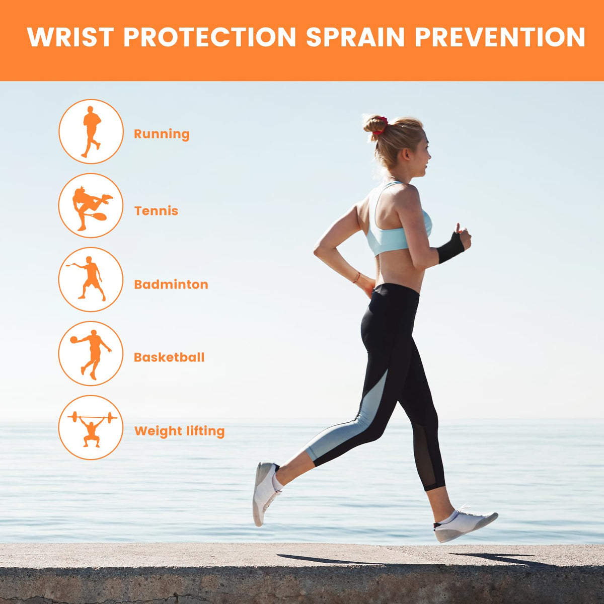 cobee 2 Pcs Wrist Brace Strap, Wrist Brace for Carpal Tunnel Night Support, Ultra-Thin Elastic Compression Wrist Wraps for Left Right Hand Fitness Sports Tennis
