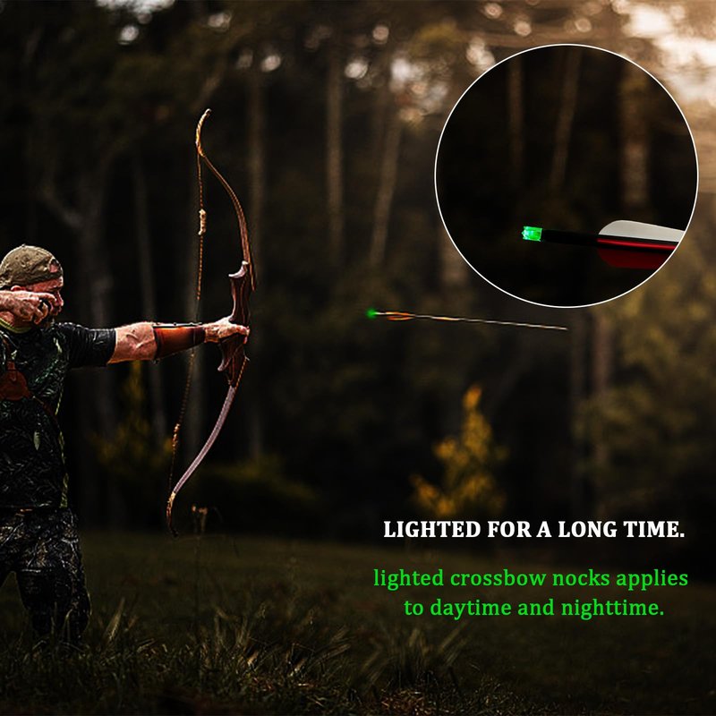 sntxmy 6-Pcs Crossbow Bolts Lighted Nocks Lights Up Automatically with Bushings for (.285/.297/.300/.305)