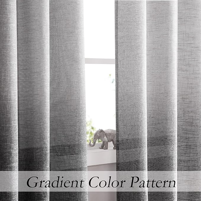 Ombre Light Filtering Door Curtain 100" Extra Wide Gradient Print on Rayon