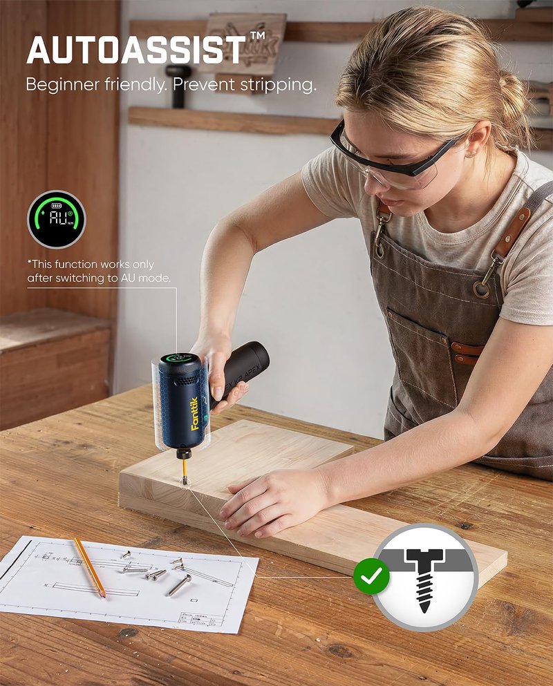 Fanttik REX K2 APEX Impact Driver, Brushless Impact Driver, 1/4'' Hex, Max. 100 N·m Torque, Max. 3000 RPM, 3000mAh Rechargeable Battery, Tool Kit for Cabinet Assembly, Woodworking DIY Projects