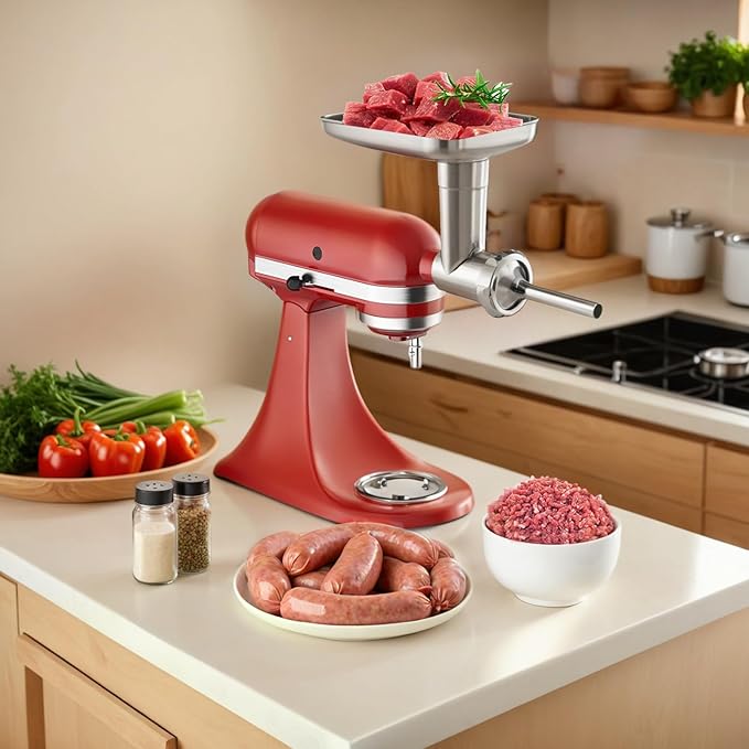 Ezato Stainless Steel Meat Grinder Attachment for KitchenAid Stand Mixers