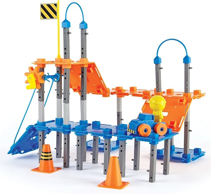 Learning Resources City Engineering and Design Building Set, Engineer STEM Toy, Construction Toys, 100 Pieces, Simple Machines Kids, Ages 5+
