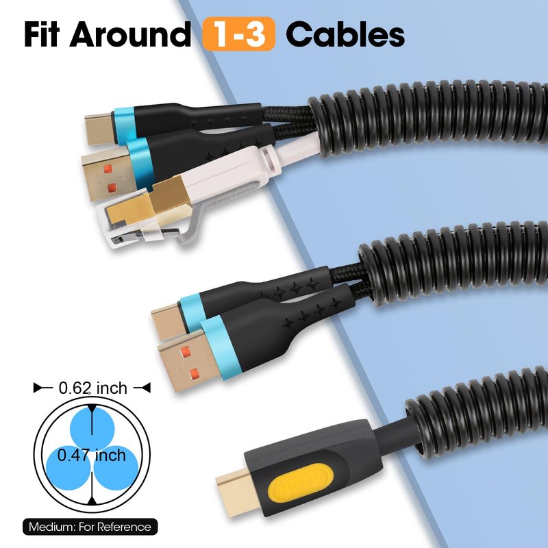 120 FT Wire Loom 1/2 Inch, Split Wire Loom Tubing Wire Conduit, Wire Protector Tubing – Black