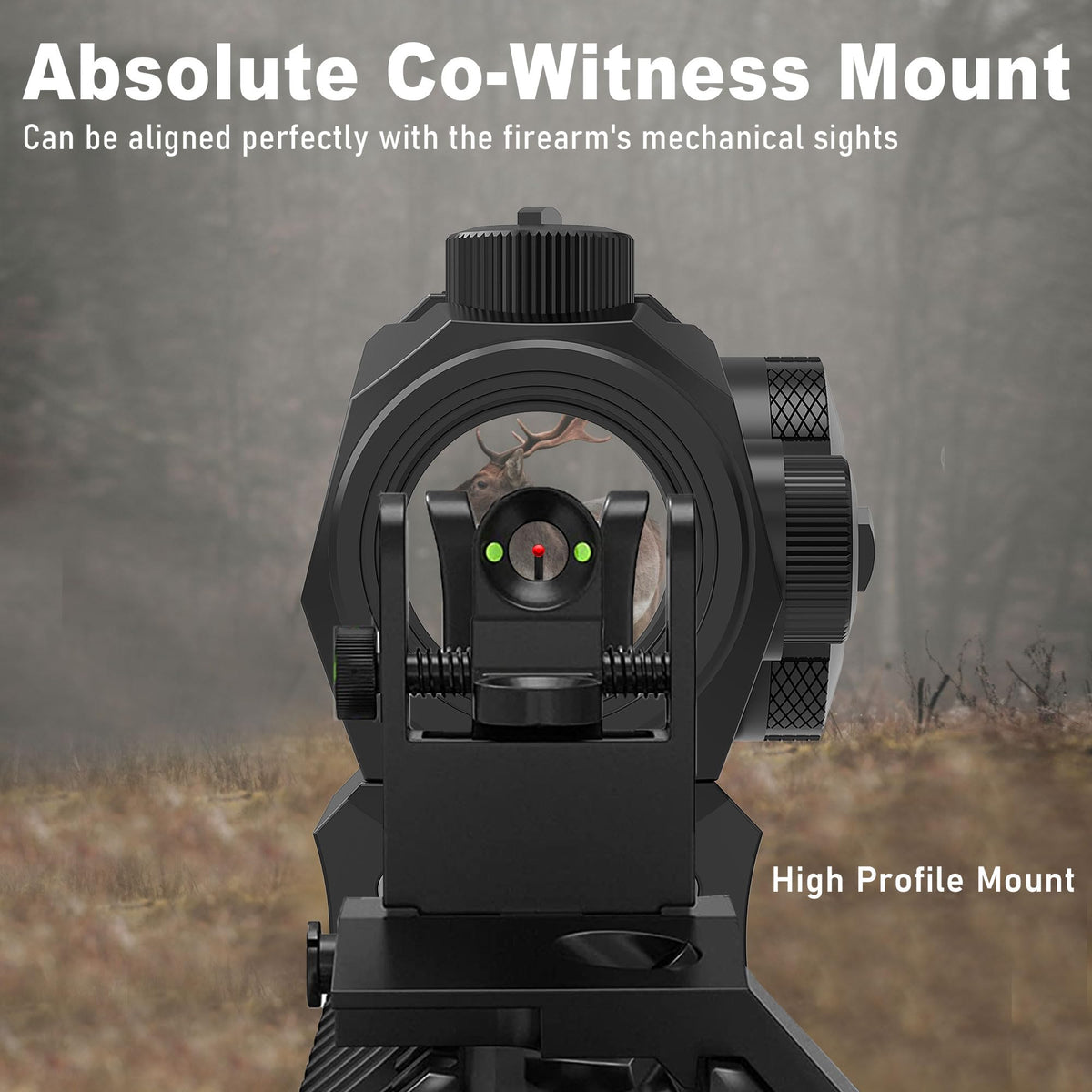 UUQ Prince7 Compact Red Dot Sight, Motion Awake 2 MOA Red Dot,1x20mm 11-Level Brightness Optic, with Absolute Co Witness Riser, IPX7 Waterproof, 1000G Shockproof Rifle Scope,Fits 20mm Rail Mount