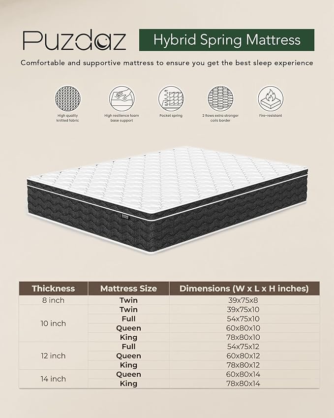 Full Mattress 10 Inch Full Size Mattress in a Box - Memory Foam & Individually Pocket Coils Springs, Pressure Relief, Motion Isolation, Edge Support, CertiPUR-US Certified, Medium Firm