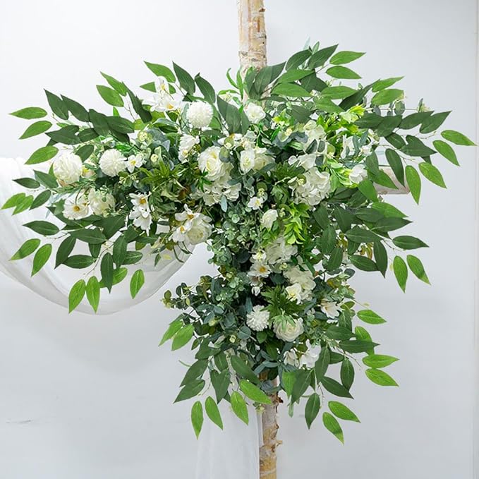 Artificial Italian Ruscus Greenery Stems, Faux Green Leaf Garland Branches Hanging Greenery Spray for Wedding Bouquet Arch Table Centerpiece Home Decor (Green-40 Pack)