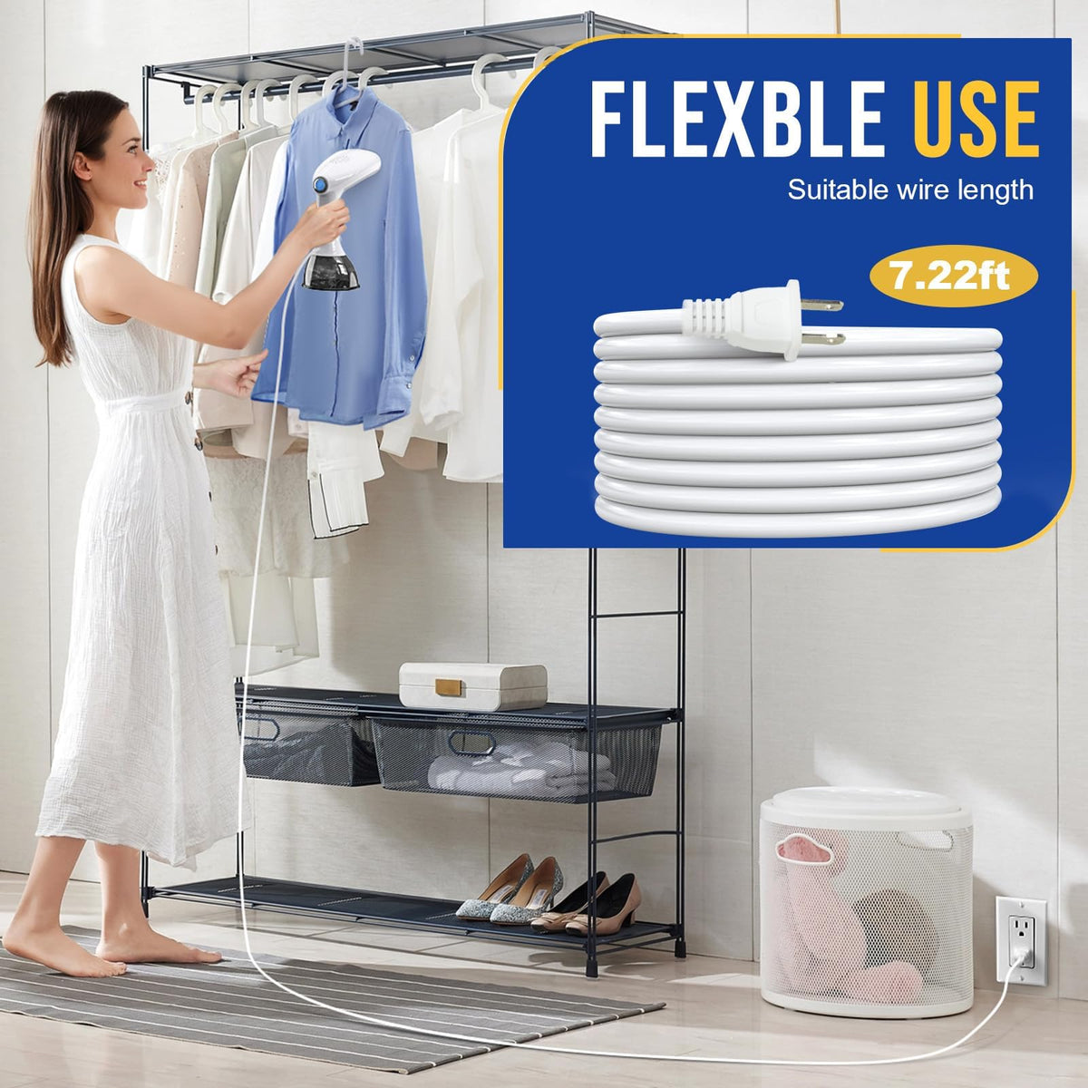 Rolipo Steamer for Clothes 1350W, Portable Handheld Clothes Steamer for Home & Travel, Upgraded 400ML Tank, Fast Heat-Up Wrinkle Remover with Leak-Proof Design