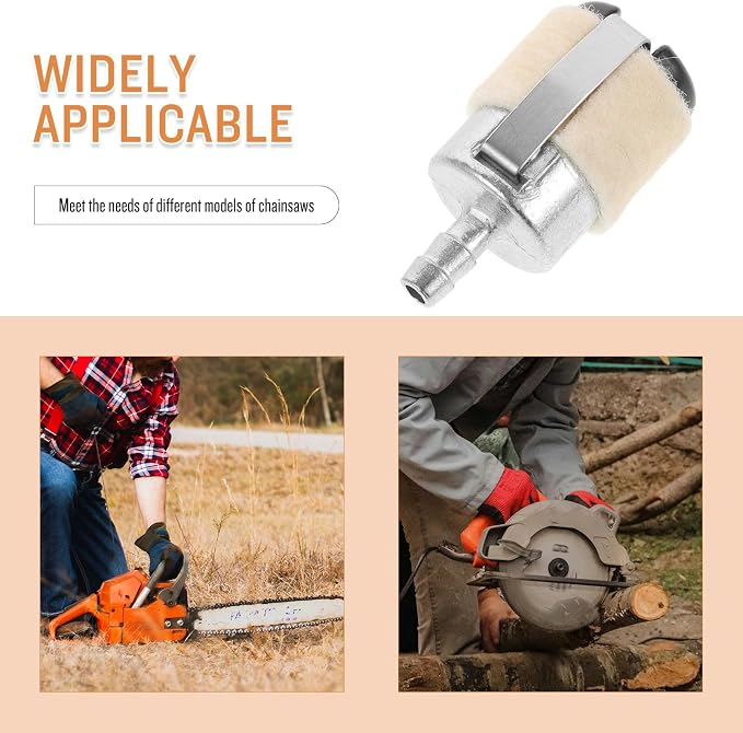 10Pcs Fuel Filter Replacement for 52/58 Chainsaw and Grass Trimmer, Gasoline