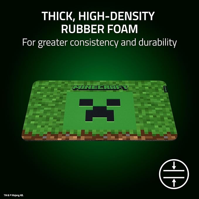 Razer Gigantus V2 Cloth Gaming Mouse Pad (Medium): Textured MicroWeave Cloth Surface - Thick, High-Density Rubber Foam - Non Slip Base - Minecraft Edition