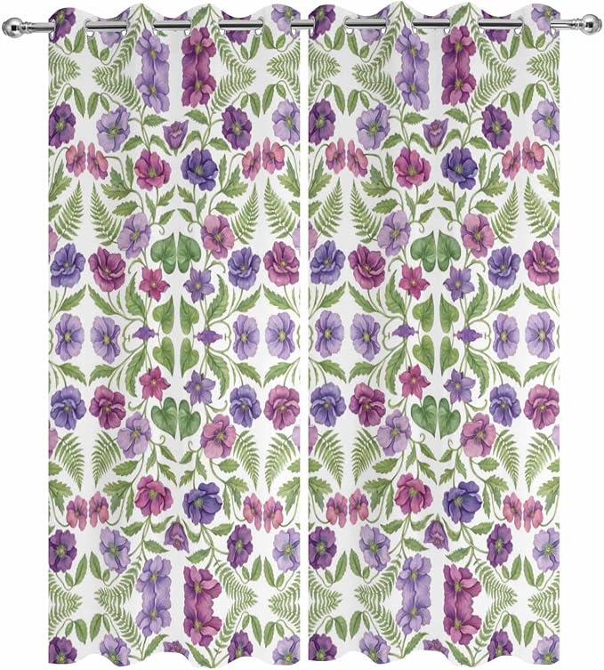 Flowers Outdoor Curtains for Patio Summer Floral Pastoral Farmhouse Plant