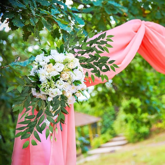 Artificial Italian Ruscus Greenery Stems, Faux Green Leaf Garland Branches Hanging Greenery Spray for Wedding Bouquet Arch Table Centerpiece Home Decor (Green-40 Pack)