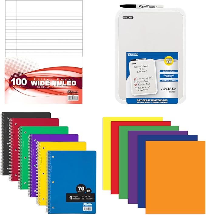 OMURA Learning Elementary School Back to School Supply Box, 85-Piece Classroom Essentials Kit – Bulk Pallet Pack (112 Units)